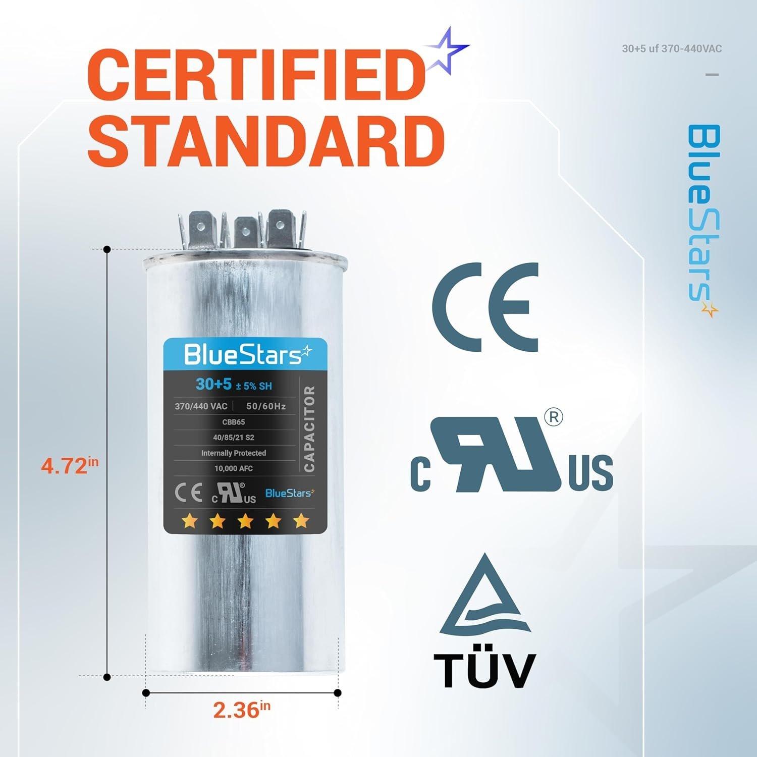 [Lifetime Warranty] 30+5 uF MFD 370/440 VAC Round Dual Run Capacitor CBB65 CBB65B - Fits AC Motor Run, Fan Start, Condenser image 7