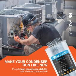 [Lifetime Warranty] 30+5 uF MFD 370/440 VAC Round Dual Run Capacitor CBB65 CBB65B - Fits AC Motor Run, Fan Start, Condenser thumbnail 9