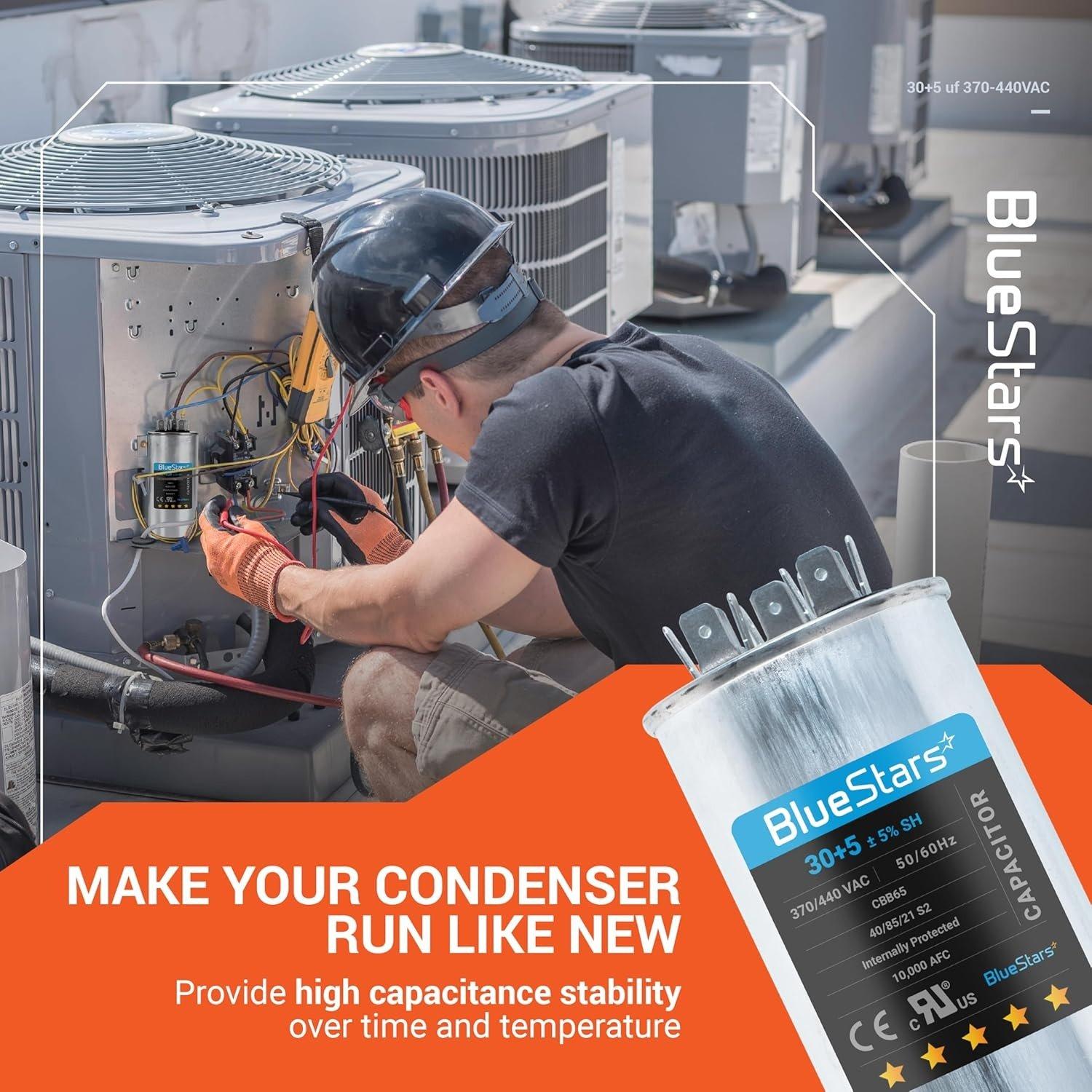 [Lifetime Warranty] 30+5 uF MFD 370/440 VAC Round Dual Run Capacitor CBB65 CBB65B - Fits AC Motor Run, Fan Start, Condenser image 9