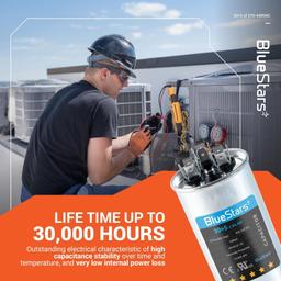 [Lifetime Warranty] 30+5 uF MFD 370/440 VAC Round Dual Run Capacitor CBB65 CBB65B - Fits AC Motor Run, Fan Start, Condenser thumbnail 1