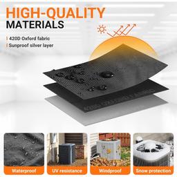 [Lifetime Warranty] 32"x32"x36" Central Air Conditioner Cover for Outside Units - Waterproof & Windproof Outdoor AC Units Cover For Winter (Black) thumbnail 5