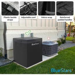 [Lifetime Warranty] 32"x32"x36" Central Air Conditioner Cover for Outside Units - Waterproof & Windproof Outdoor AC Units Cover For Winter (Black) thumbnail 4