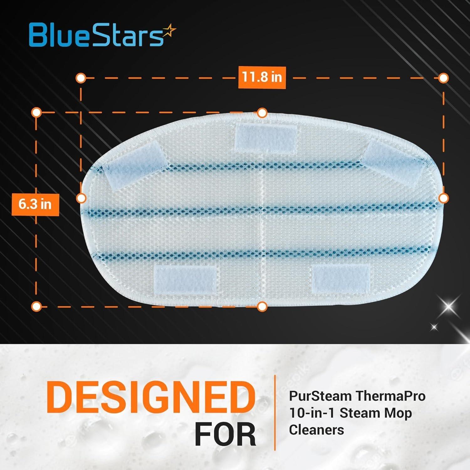 [Lifetime Warranty] Replacement Steam Mop Pads - Compatible with PurSteam ThermaPro 10-in-1 Steam Mop - 4 Microfiber Steam Scrub Pads & 4 Soft Cleaning Pads image 1
