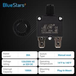 [Lifetime Warranty] 30Amp Thermal Circuit Breaker 125/250V - Pack of 5 thumbnail 5