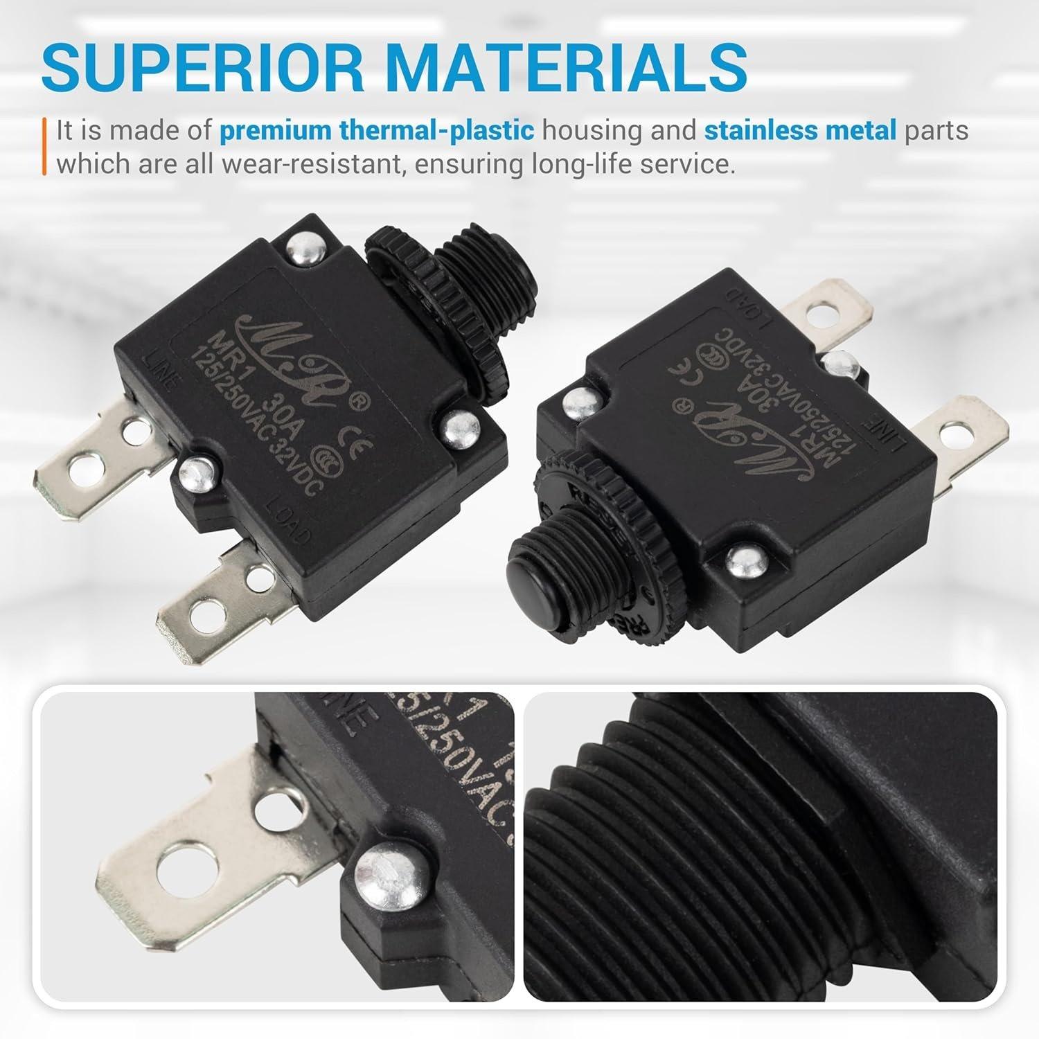 [Lifetime Warranty] 30Amp Thermal Circuit Breaker 125/250V - Pack of 5 image 3