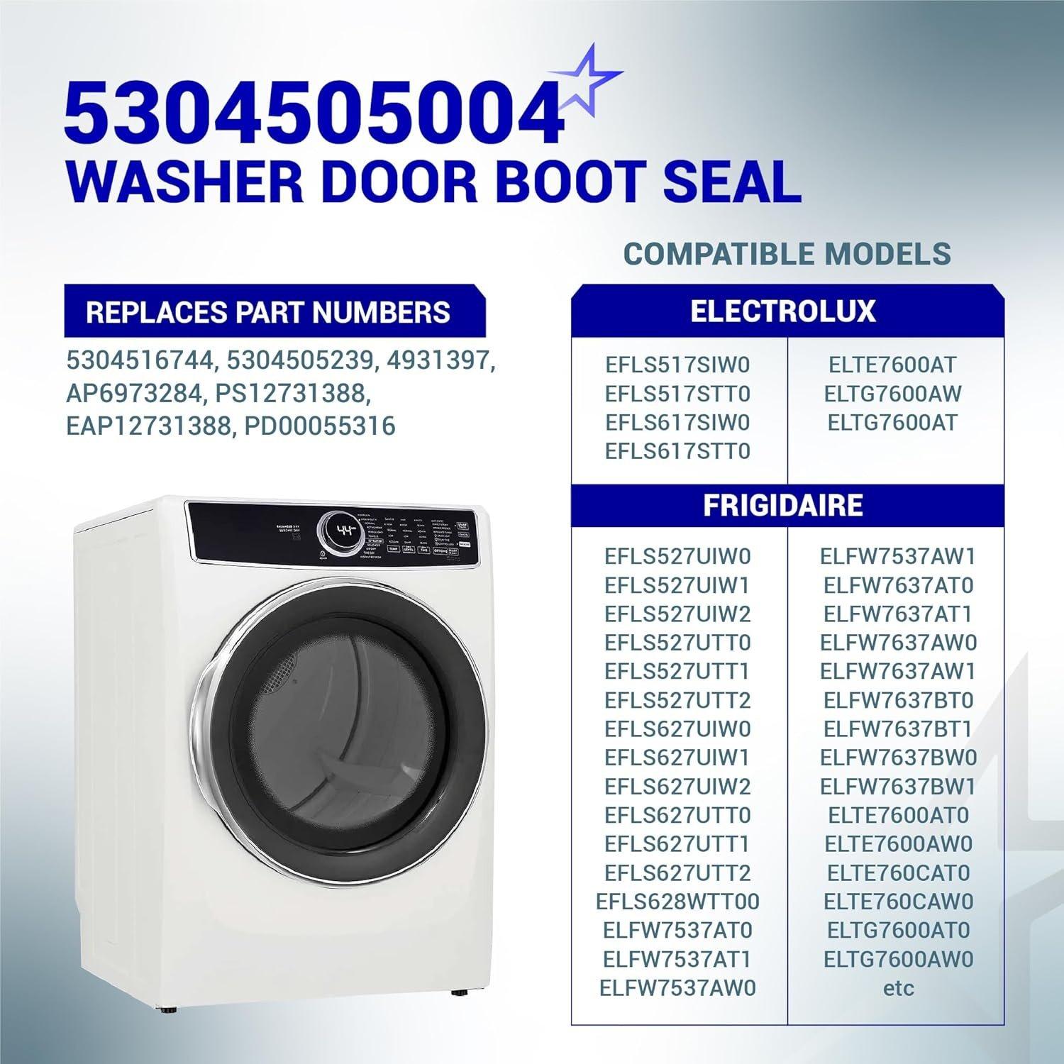 [Lifetime Warranty] 5304505004 AP6973284 PD00055316 Washer Door Boot Seal - For Electrolux EFLS627UIW2 EFLS617STT0 EFLS527UIW0 EFLS517SIW0 EFLS627UIW0 EFLS627UTT1 EFLS627UIW1 EFLS517STT0 EFLS527UIW1 image 7