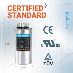 [Lifetime Warranty] 25 uF MFD Â±5% 370/440 VAC Multi-Purpose Motor Run Round Capacitor - Compatible with Air Conditioner, Heat Pump thumbnail 5