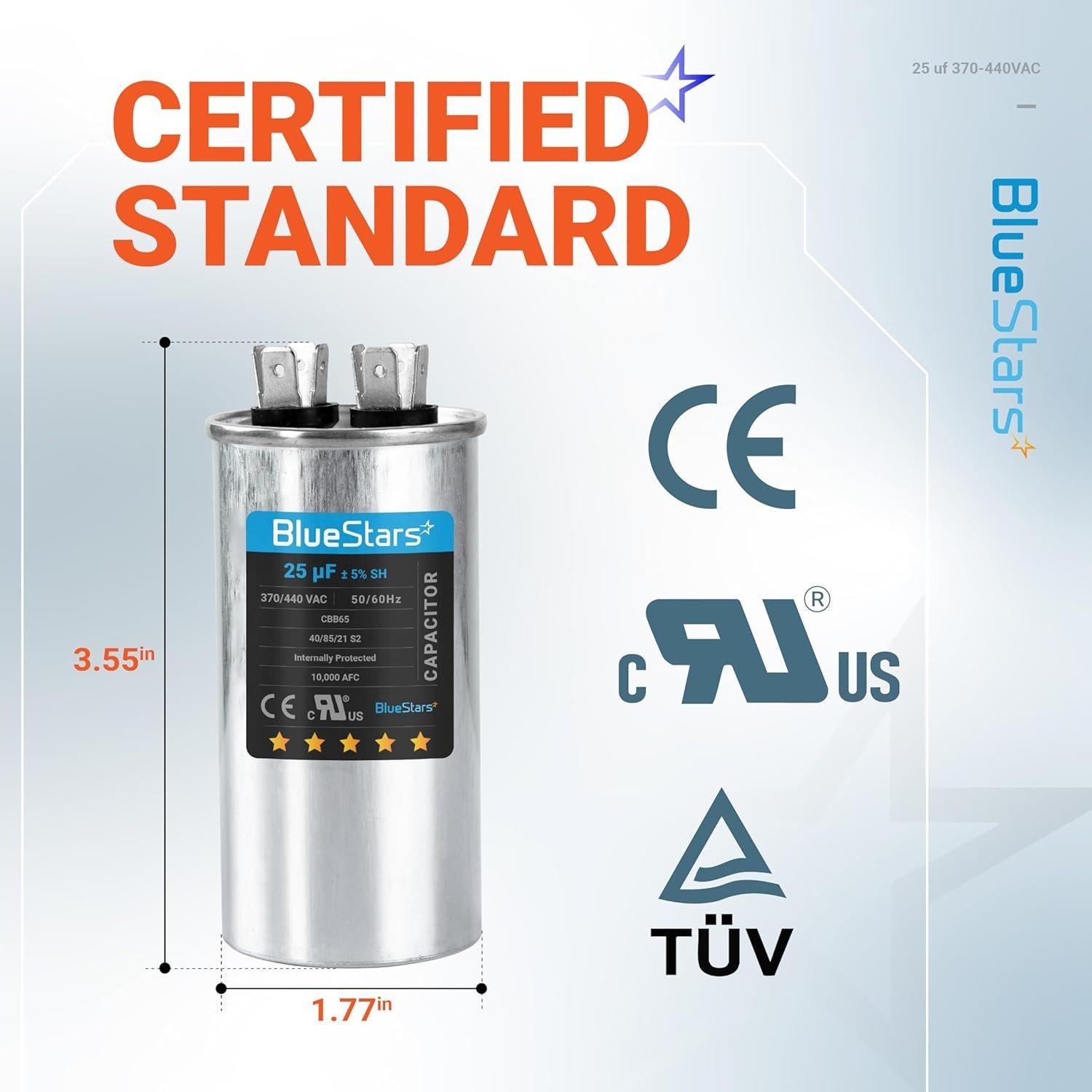 [Lifetime Warranty] 25 uF MFD Â±5% 370/440 VAC Multi-Purpose Motor Run Round Capacitor - Compatible with Air Conditioner, Heat Pump image 5