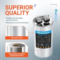 [Lifetime Warranty] 25 uF MFD Â±5% 370/440 VAC Multi-Purpose Motor Run Round Capacitor - Compatible with Air Conditioner, Heat Pump thumbnail 2