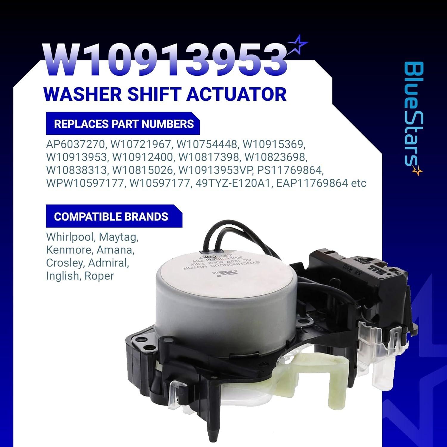 [Lifetime Warranty] W10913953 49tyz-e120a1 Washer Shift Actuator Replacement - Compatible with Whirlpool Kenmore - Replaces W10815026 PS11769864 W10597177 WPW10597177 W10913953VP AP6037270 image 2