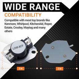 [Lifetime Warranty] 279769 Dryer Thermal Cut-Off Kit Replacement - Compatible with Whirpool & Kenmore Dryers - Replaces 3389946 3398671 3977394 695563 AP3094224 3390291 - Pack of 8 thumbnail 1