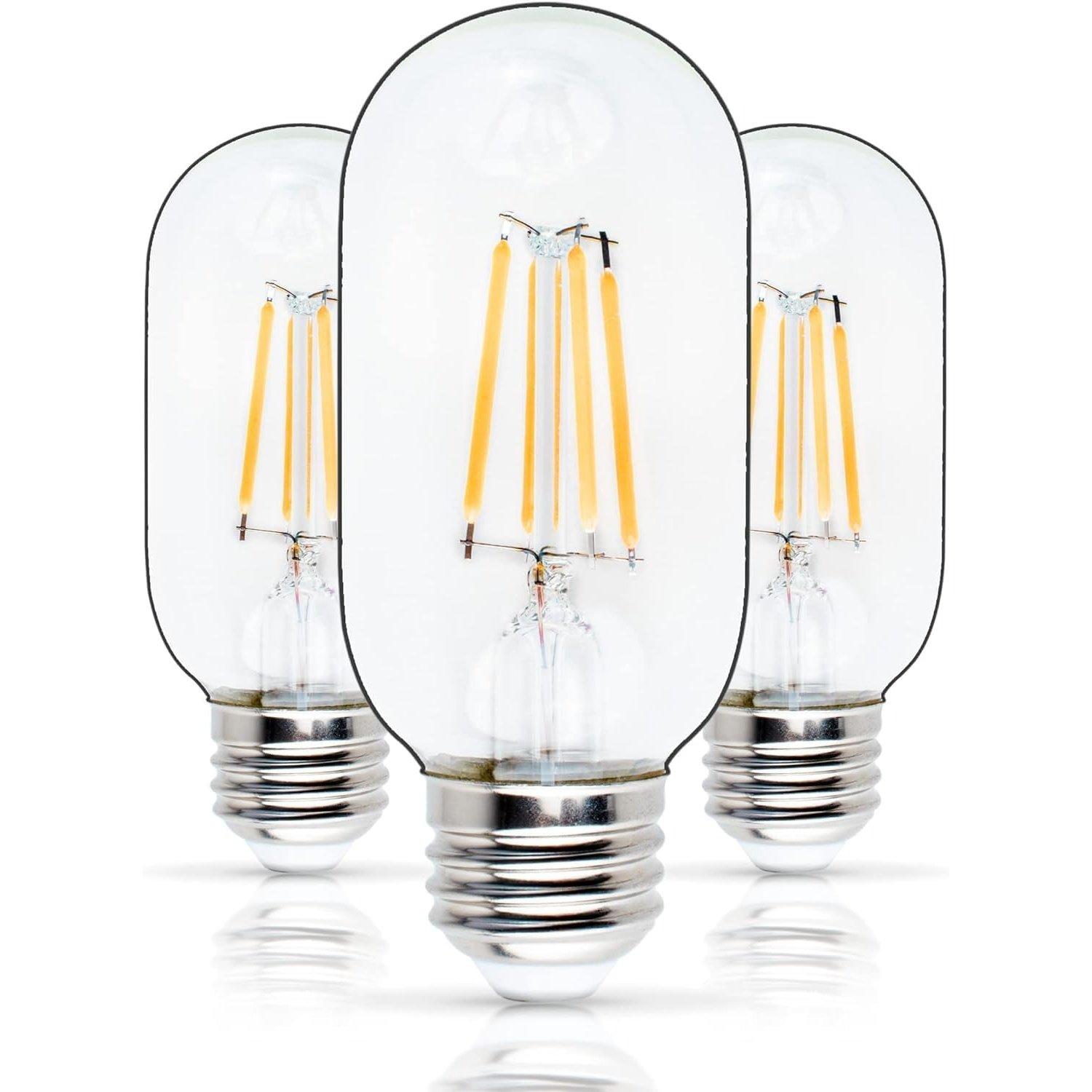 [Lifetime Warranty] T45 T14 Tubular E26 Edison LED Light Bulb 120V - Pack of 3 image 0