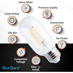 [Lifetime Warranty] T45 T14 Tubular E26 Edison LED Light Bulb 120V - Pack of 3 thumbnail 7