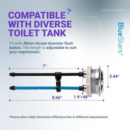 [Lifetime Warranty] 48mm/1.89in Thread Diameter Dual Push Flush Toilet Button - Pack of 2 thumbnail 6