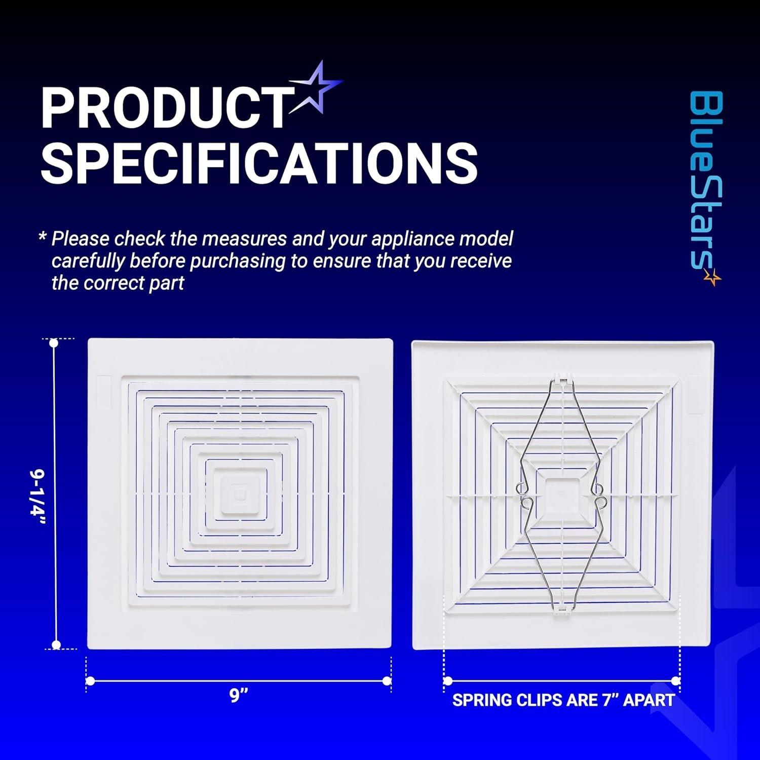 [Lifetime Warranty] S97011723 Bathroom Ceiling Fan Cover Bathroom Ceiling Grille with Springs Plastic (9-1/4'' x 9'') image 6