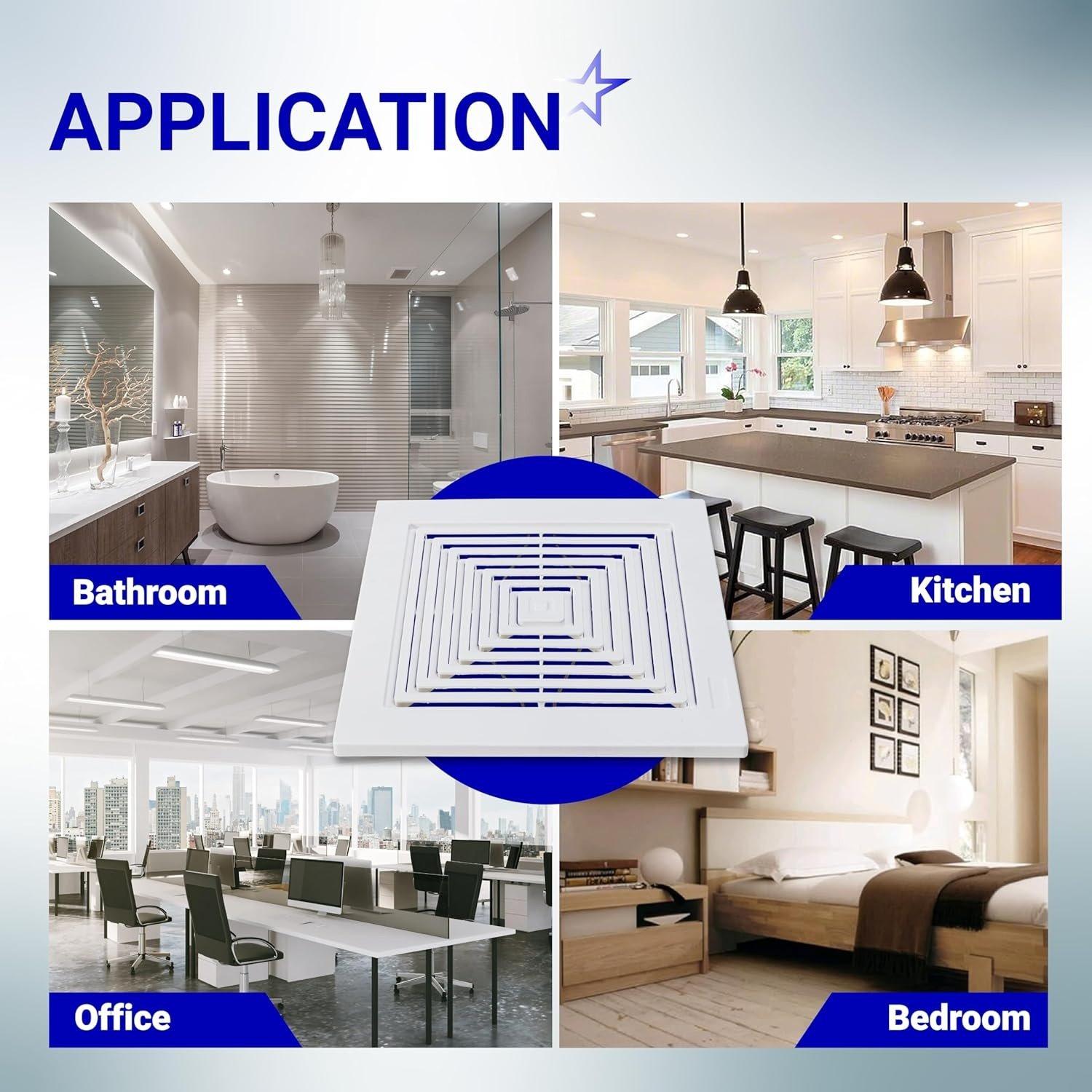 [Lifetime Warranty] S97011723 Bathroom Ceiling Fan Cover Bathroom Ceiling Grille with Springs Plastic (9-1/4'' x 9'') image 7