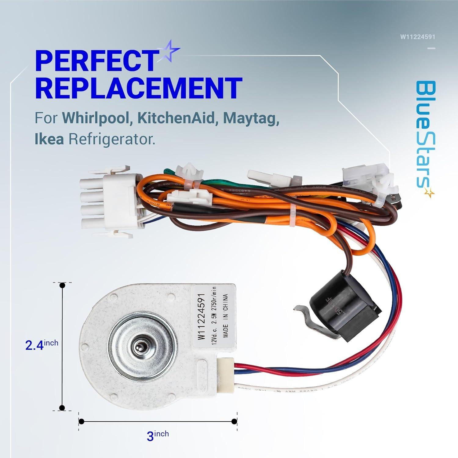 W11224591 Refrigerator Evaporator Fan Motor image 1