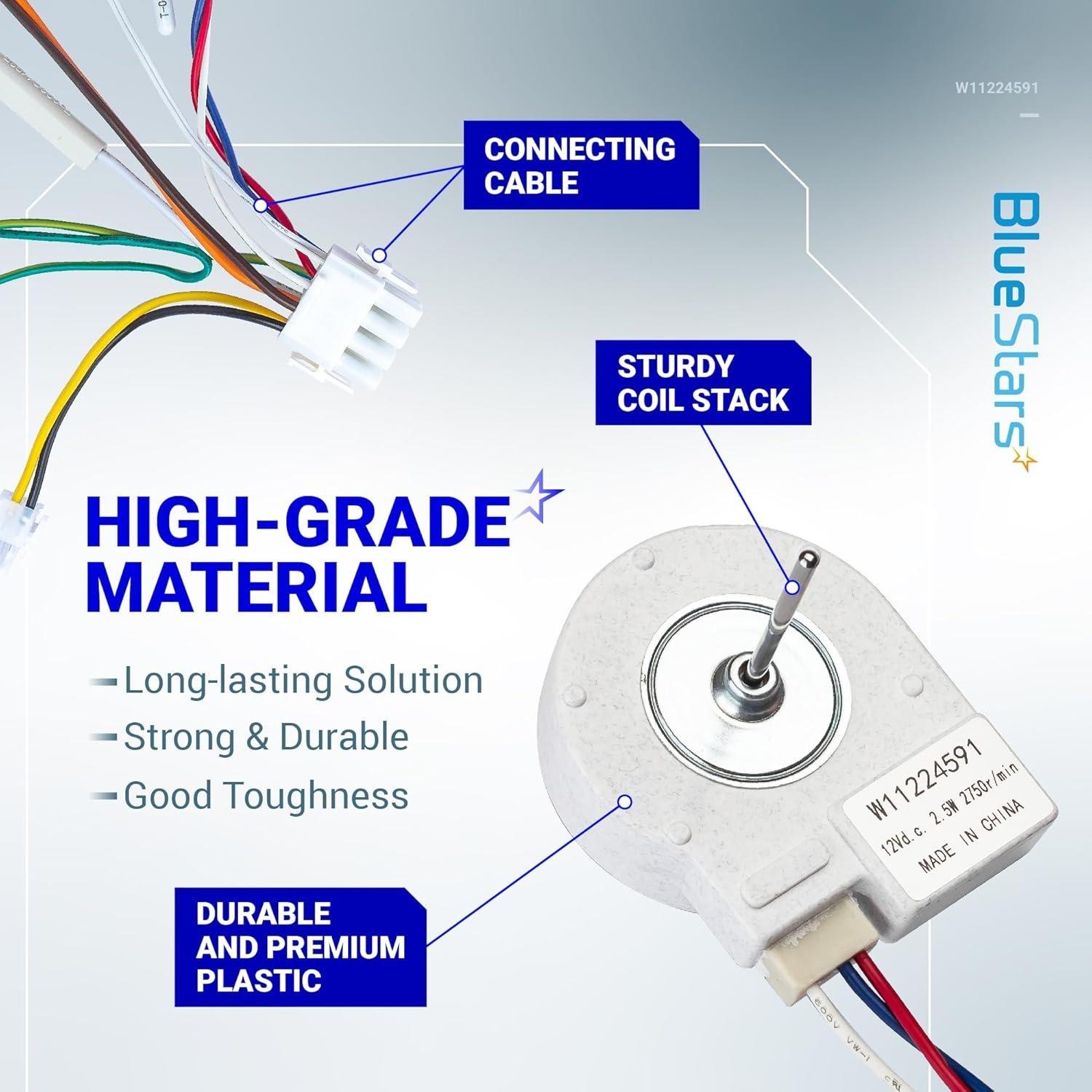 W11224591 Refrigerator Evaporator Fan Motor image 2