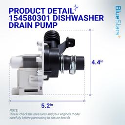 [UPGRADED] BlueStars 154580301 Dishwasher Drain Pump - Compatible with Frigidaire & Kenmore Dishwashers - Easy to Install & Ultra Durable - Replaces AP4019644 154491301 PS1765174 1257094 thumbnail 4