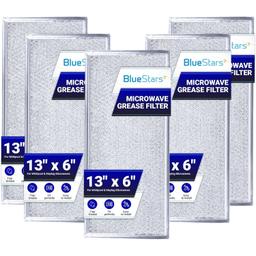 [Lifetime Warranty] W10208631A Microwave Grease Filter Replacement 5.78" x 12.91" Aluminum Mesh Screen Grease Filters - Compatible with Whirlpool GE Microwaves - Pack of 5 thumbnail 0