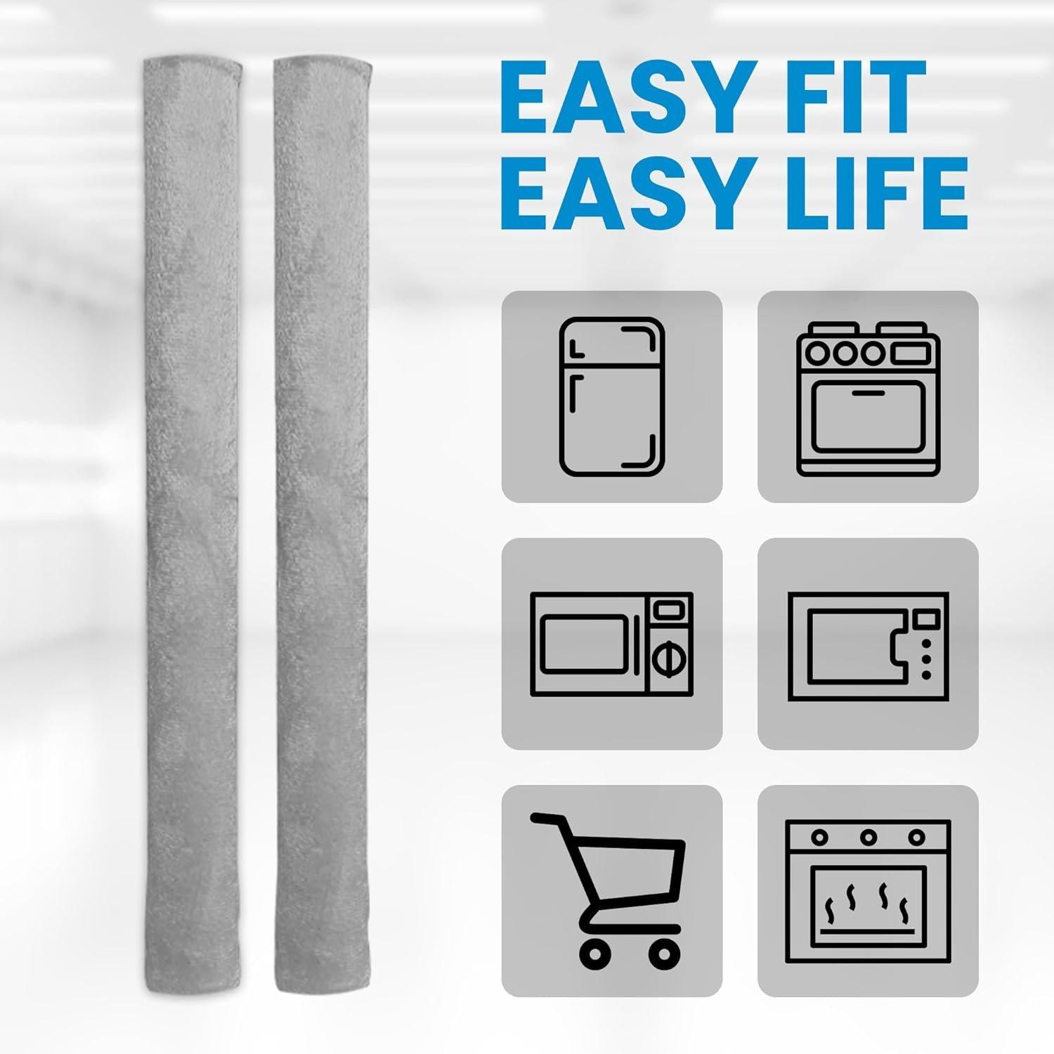 Silver Door Handle Covers Set of 6-4 PCS Fridge Handle Cover & 2 PCS Microwave Handle Cover image 1