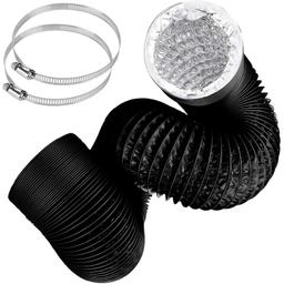 4-inch Diameter 10ft Length Hose Dryer Vent Hose Included 2 Clamps for HVAC Ventilation thumbnail 0