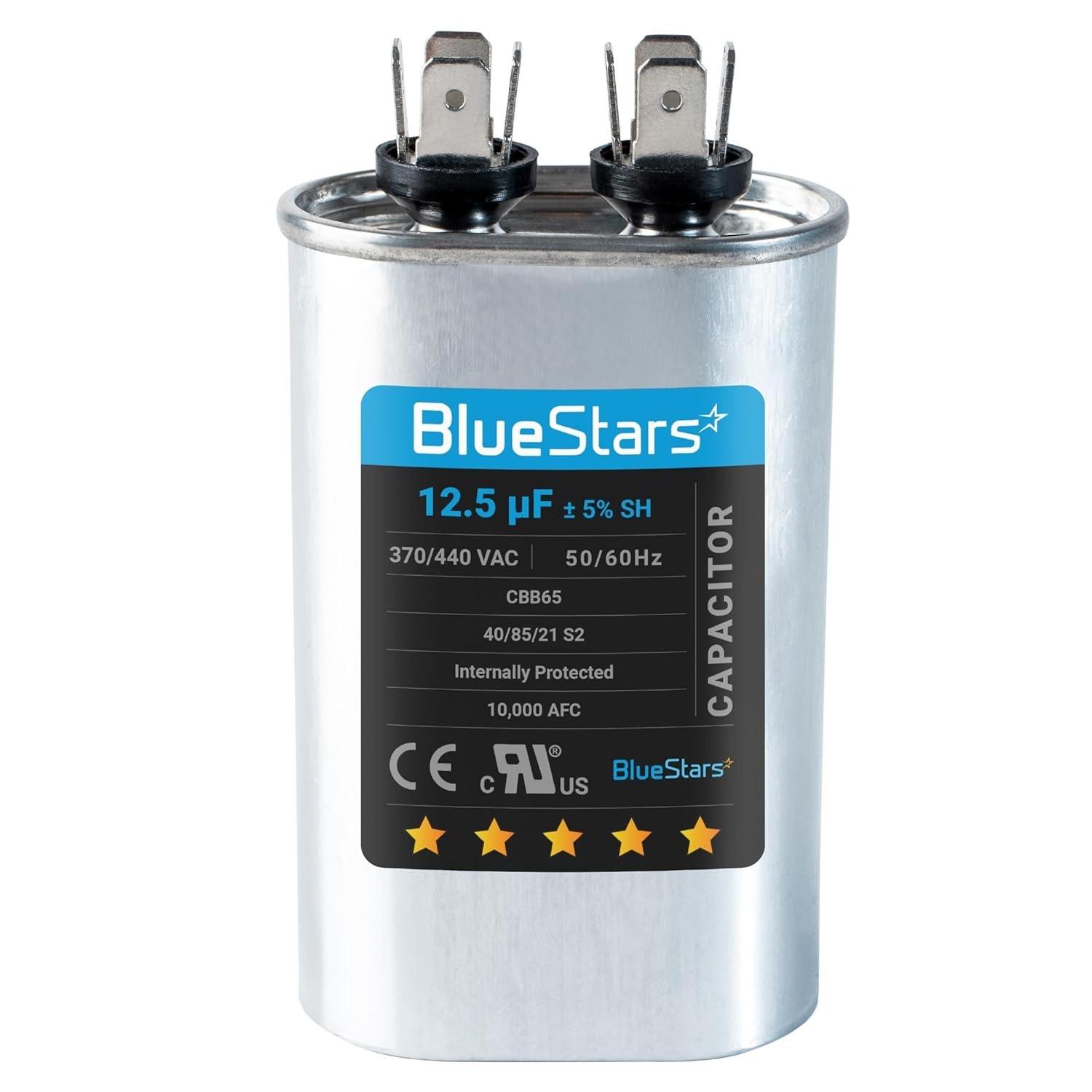 [Lifetime Warranty] 12.5 uF MFD ±5% 370/440 VAC CBB65 Oval Run Start Capacitor - Fits Condenser, Heat Pump - Replaces 97F9003 image 0
