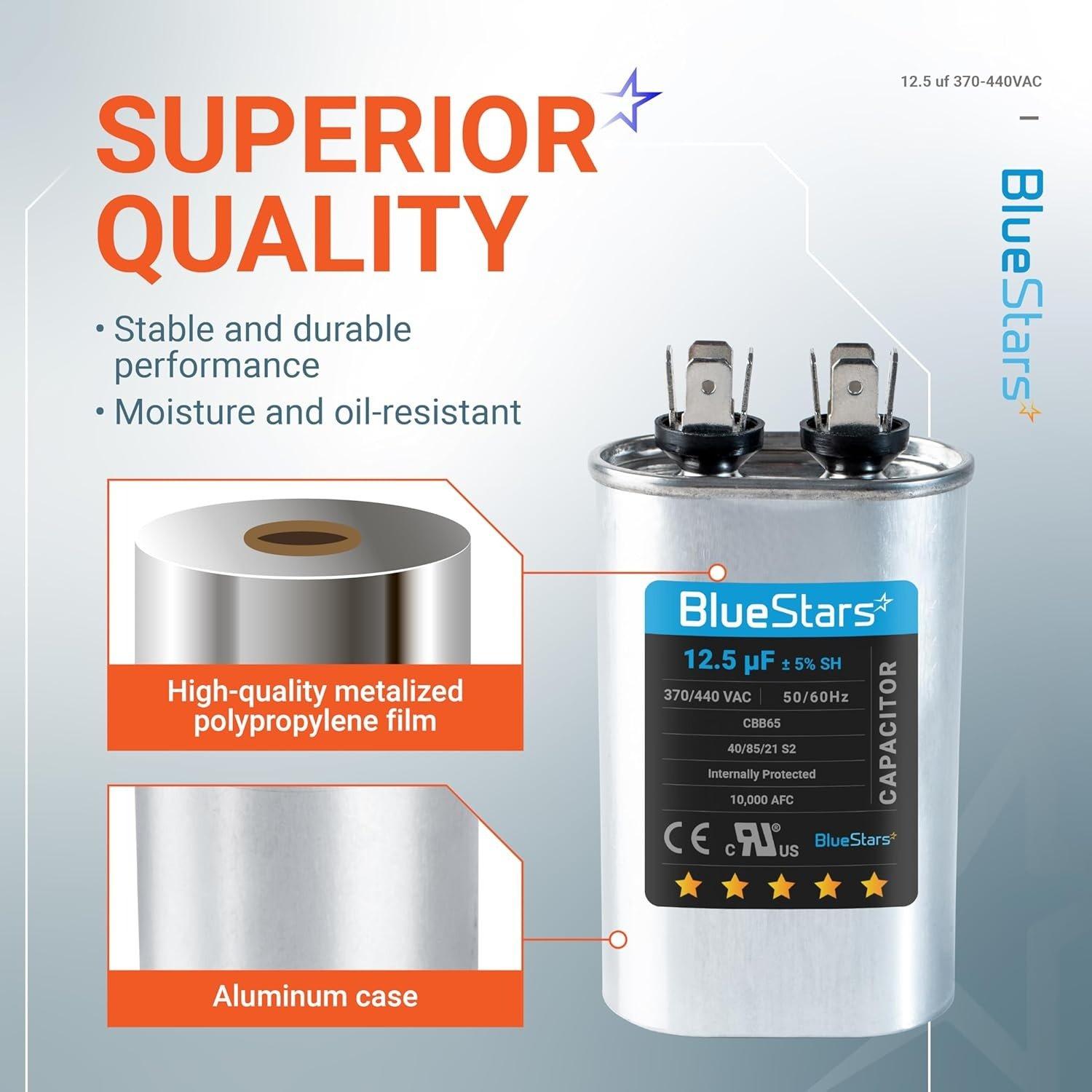 [Lifetime Warranty] 12.5 uF MFD ±5% 370/440 VAC CBB65 Oval Run Start Capacitor - Fits Condenser, Heat Pump - Replaces 97F9003 image 4