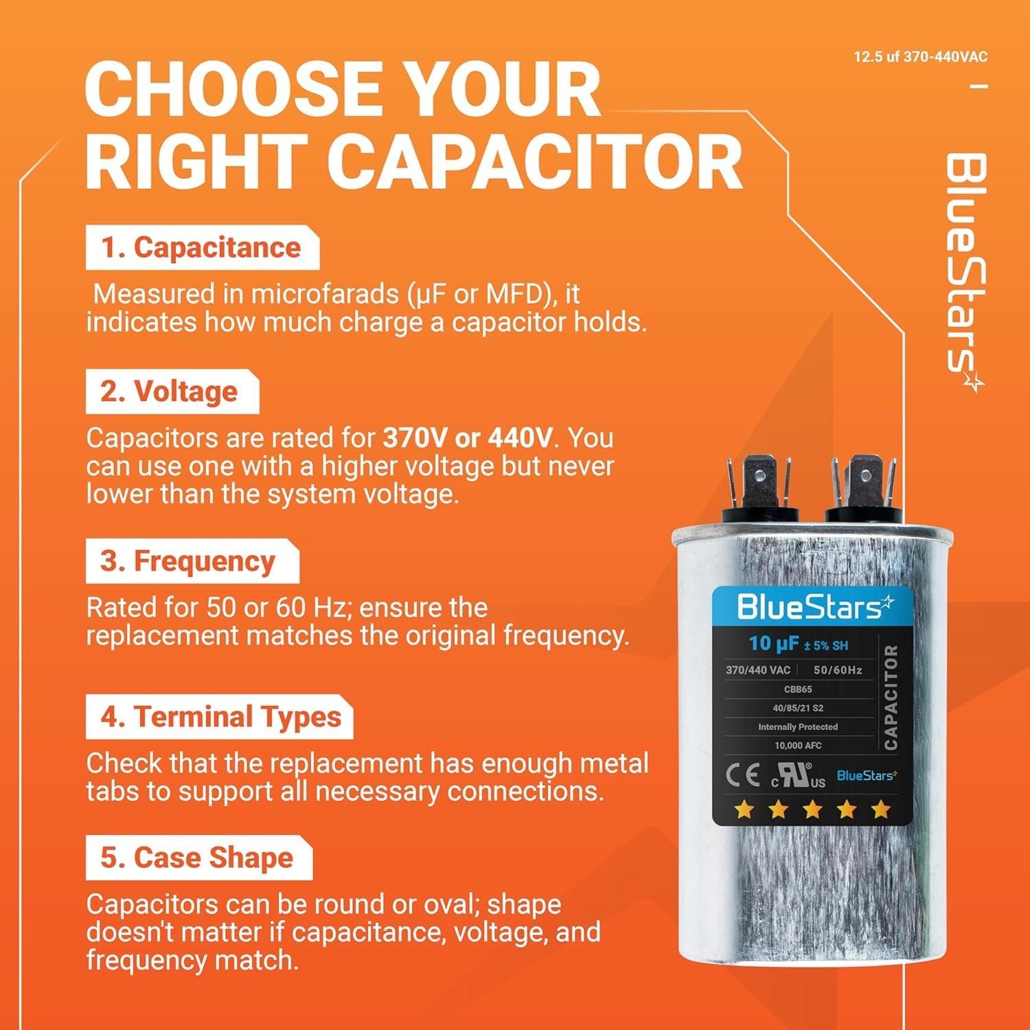 [Lifetime Warranty] 12.5 uF MFD ±5% 370/440 VAC CBB65 Oval Run Start Capacitor - Fits Condenser, Heat Pump - Replaces 97F9003 image 6