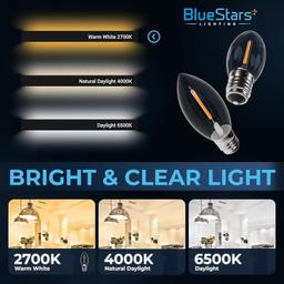 [Lifetime Warranty] Clear C7 LED Light Bulbs E12 Candelabra Base 0.6W (10W Equivalent) - Pack of 25 thumbnail 5
