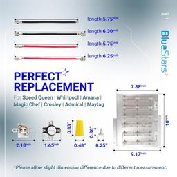[Lifetime Warranty] ADE3LRGS171TW01 ADE3SRGS175TW01 ADE3SRGS173TW01 ADE4BRGS176TW01 ADE9RYS177TW01 Dryer Heating Element Kit for Speed Queen - Replaces 503978 964P3 61927 2304695, Include Thermal Fuse thumbnail 2