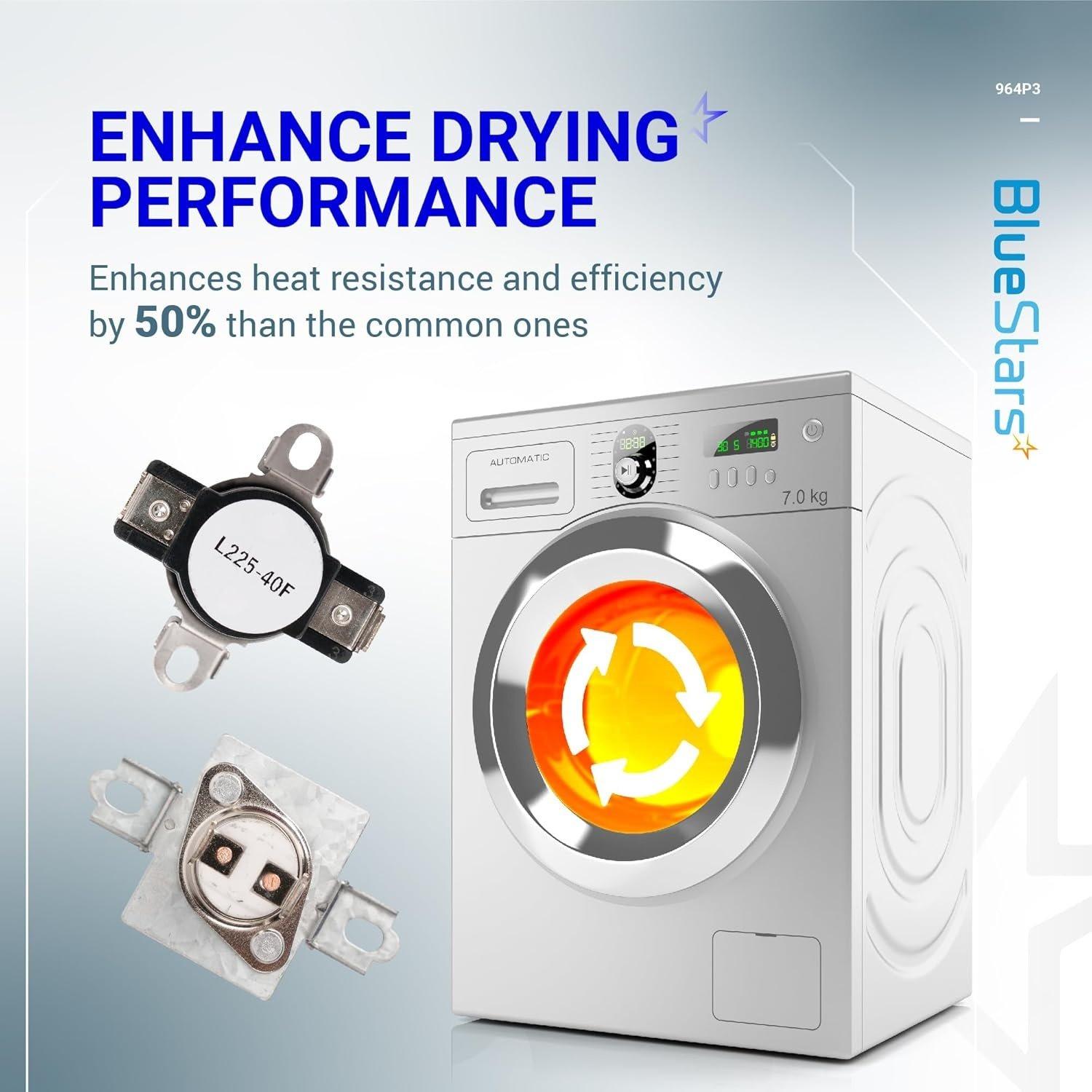 [Lifetime Warranty] ADE3LRGS171TW01 ADE3SRGS175TW01 ADE3SRGS173TW01 ADE4BRGS176TW01 ADE9RYS177TW01 Dryer Heating Element Kit for Speed Queen - Replaces 503978 964P3 61927 2304695, Include Thermal Fuse image 4