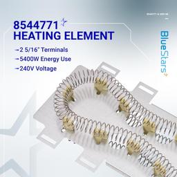 [Lifetime Warranty] 8544771 Dryer Heating Element and 280148 Thermal Cut-Off (8557403 High Limit Thermostat & 8318314 Thermal Fuse) - For Whirlpool Kenmore Dryers - Replaces WP8544771VP AP6013115 PS11746337 thumbnail 1