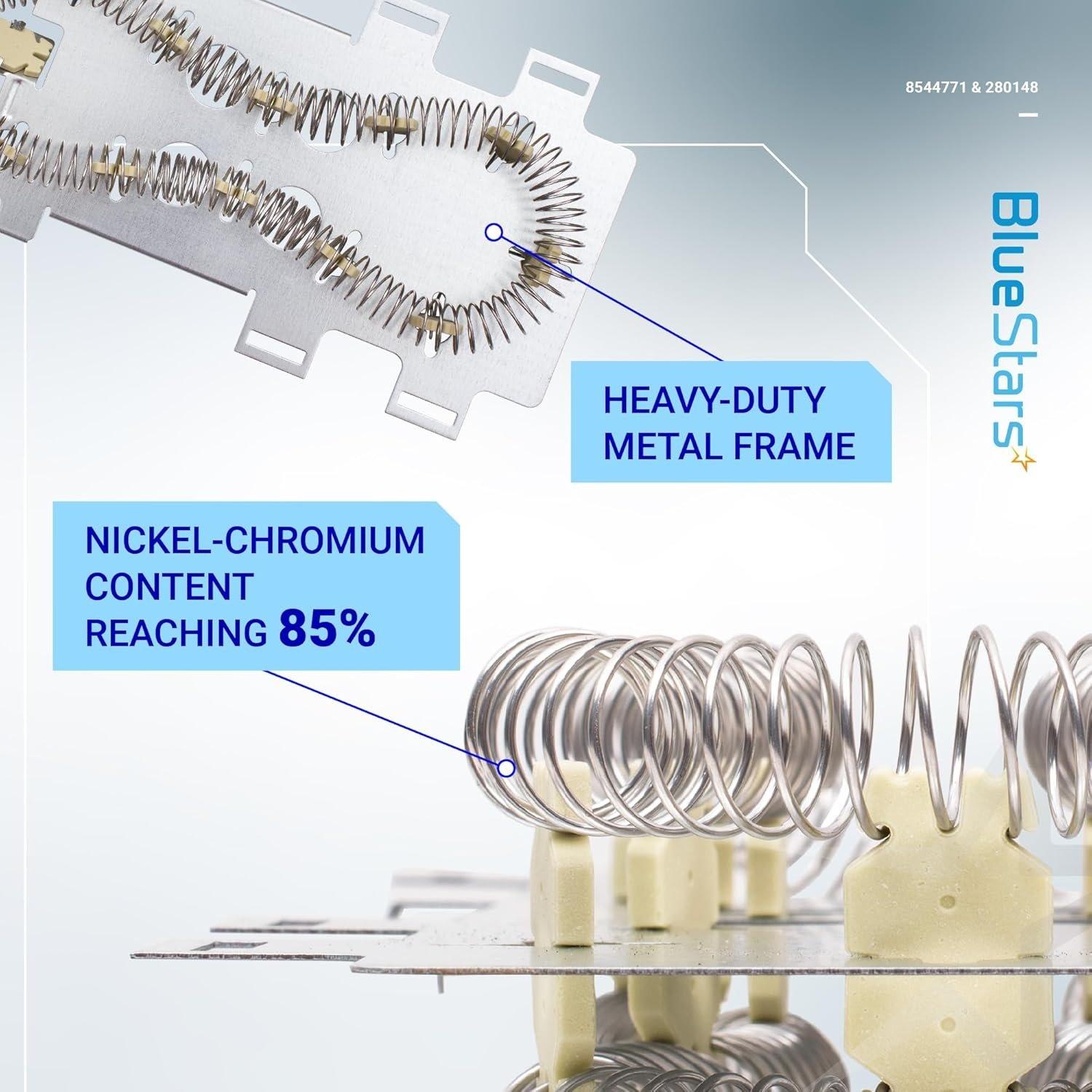[Lifetime Warranty] 8544771 Dryer Heating Element and 280148 Thermal Cut-Off (8557403 High Limit Thermostat & 8318314 Thermal Fuse) - For Whirlpool Kenmore Dryers - Replaces WP8544771VP AP6013115 PS11746337 image 2