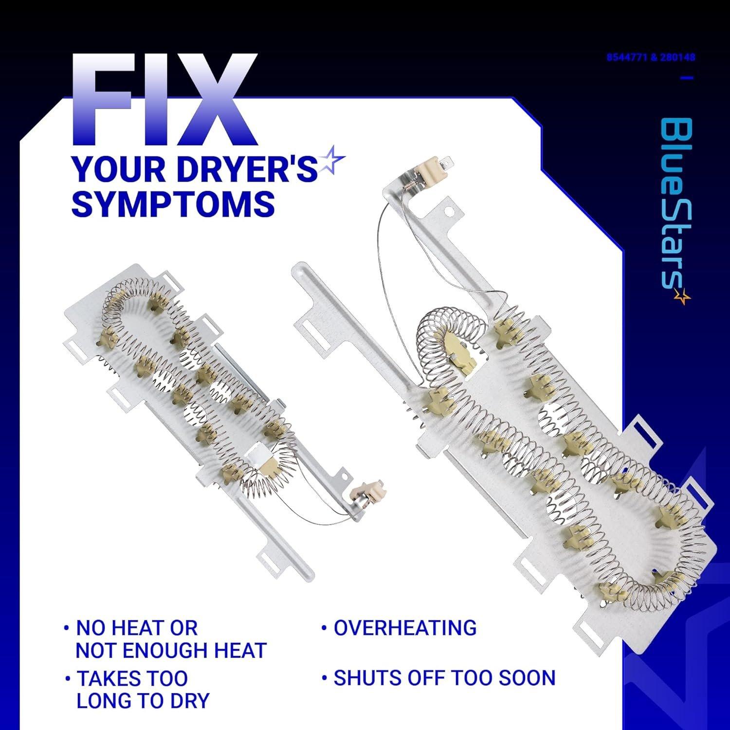 [Lifetime Warranty] 8544771 Dryer Heating Element and 280148 Thermal Cut-Off (8557403 High Limit Thermostat & 8318314 Thermal Fuse) - For Whirlpool Kenmore Dryers - Replaces WP8544771VP AP6013115 PS11746337 image 4