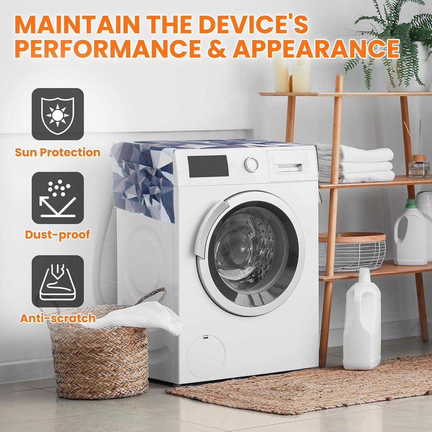 Washer/Dryer Top Cover Protector Mat with Storage Pockets image 2
