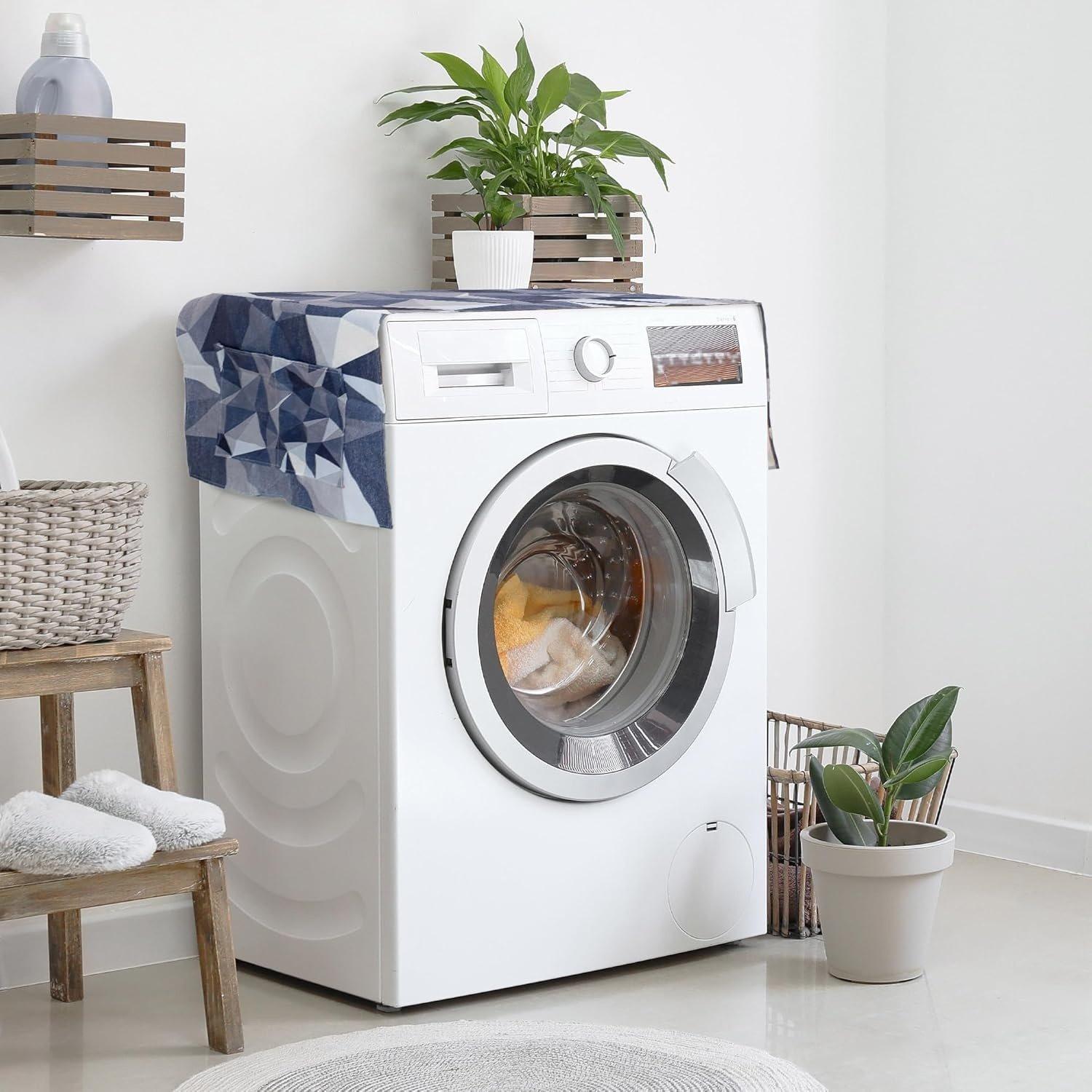 Washer/Dryer Top Cover Protector Mat with Storage Pockets image 1