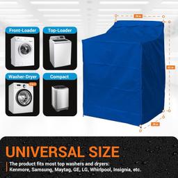 [Lifetime Warranty] W29" x D28" x H43" Washing Machine Cover For Top-load (Blue) thumbnail 6