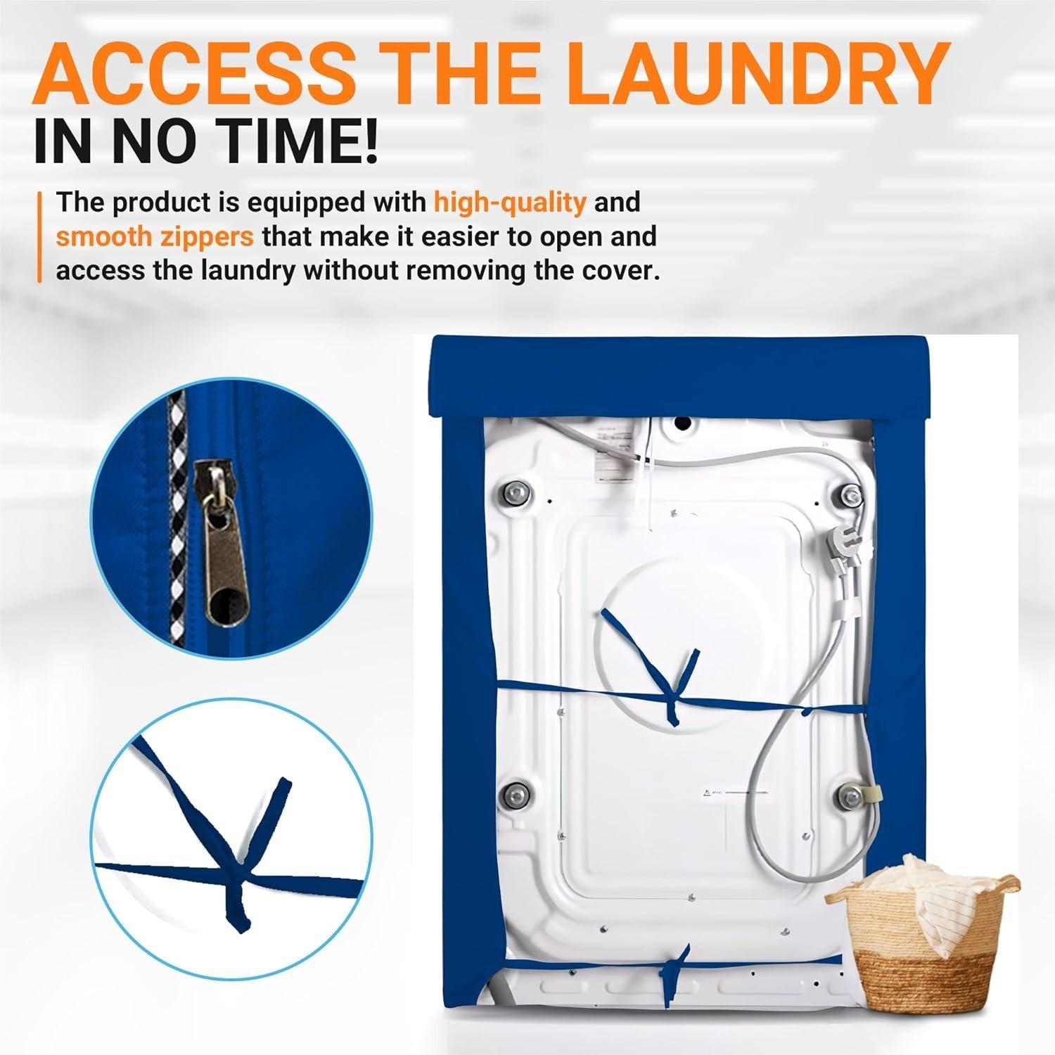 [Lifetime Warranty] W29" x D28" x H43" Washing Machine Cover For Top-load (Blue) image 3