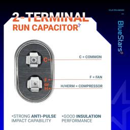 [Lifetime Warranty] 10 uF MFD Â±5% 370/440 VAC CBB65 CBB65A Oval Run Start Capacitor - Fits AC Unit Fan Motor, Pool Pump, Condenser thumbnail 4