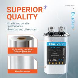 [Lifetime Warranty] 10 uF MFD Â±5% 370/440 VAC CBB65 CBB65A Oval Run Start Capacitor - Fits AC Unit Fan Motor, Pool Pump, Condenser thumbnail 3
