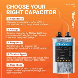 [Lifetime Warranty] 10 uF MFD Â±5% 370/440 VAC CBB65 CBB65A Oval Run Start Capacitor - Fits AC Unit Fan Motor, Pool Pump, Condenser thumbnail 1