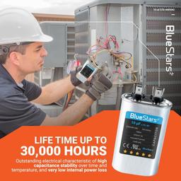 [Lifetime Warranty] 10 uF MFD Â±5% 370/440 VAC CBB65 CBB65A Oval Run Start Capacitor - Fits AC Unit Fan Motor, Pool Pump, Condenser thumbnail 2