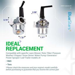 [Lifetime Warranty] 696065 697422 Carburetor with Mounting Gaskets Kit thumbnail 5
