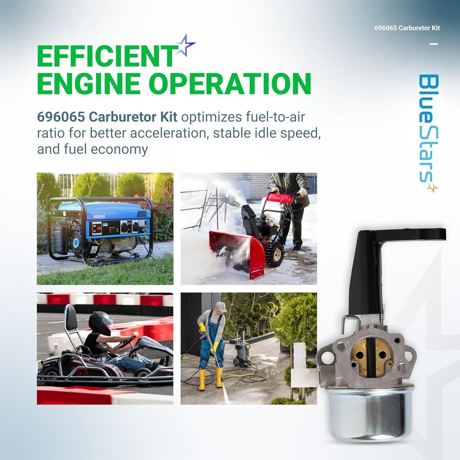 [Lifetime Warranty] 696065 697422 Carburetor with Mounting Gaskets Kit image 8