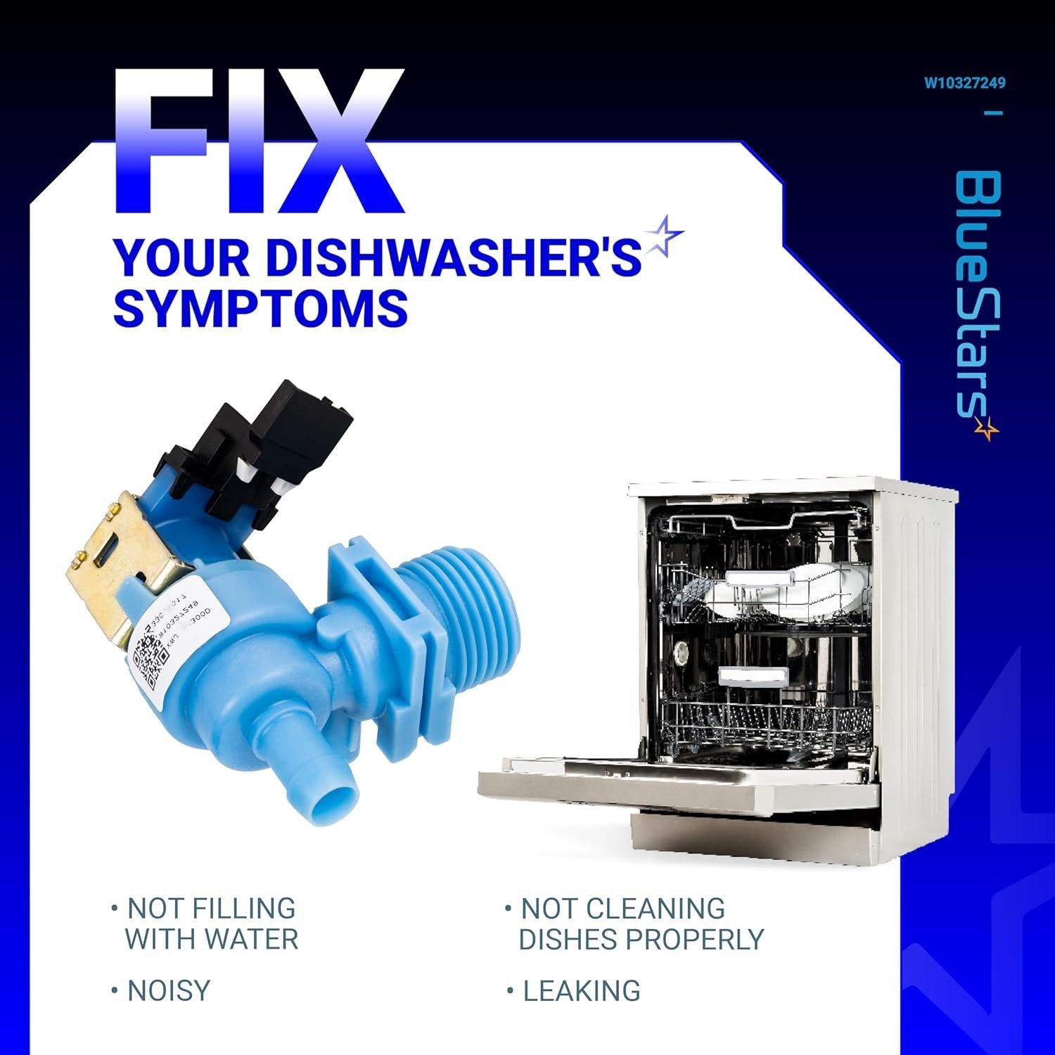 [Lifetime Warranty] W10327249 W11175771 W10195047 W10327250 W10872255 W11130744 Dishwasher Water Inlet Valve Replacement - For Whirlpool Kenmore 665 662 Dishwashers - Replaces W10316814 W11130743 image 5