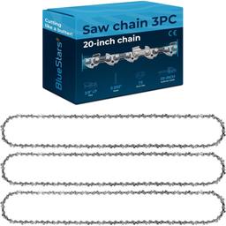 [Lifetime Warranty] 20-inch Chainsaw Chain 3/8" LP Pitch, 0.050" Gauge, 72 Drive Links - Pack of 3 thumbnail 0