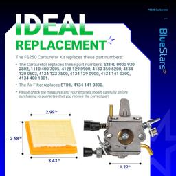 [Lifetime Warranty] FS250 Carburetor - Replaces 4134 120 0603 thumbnail 4