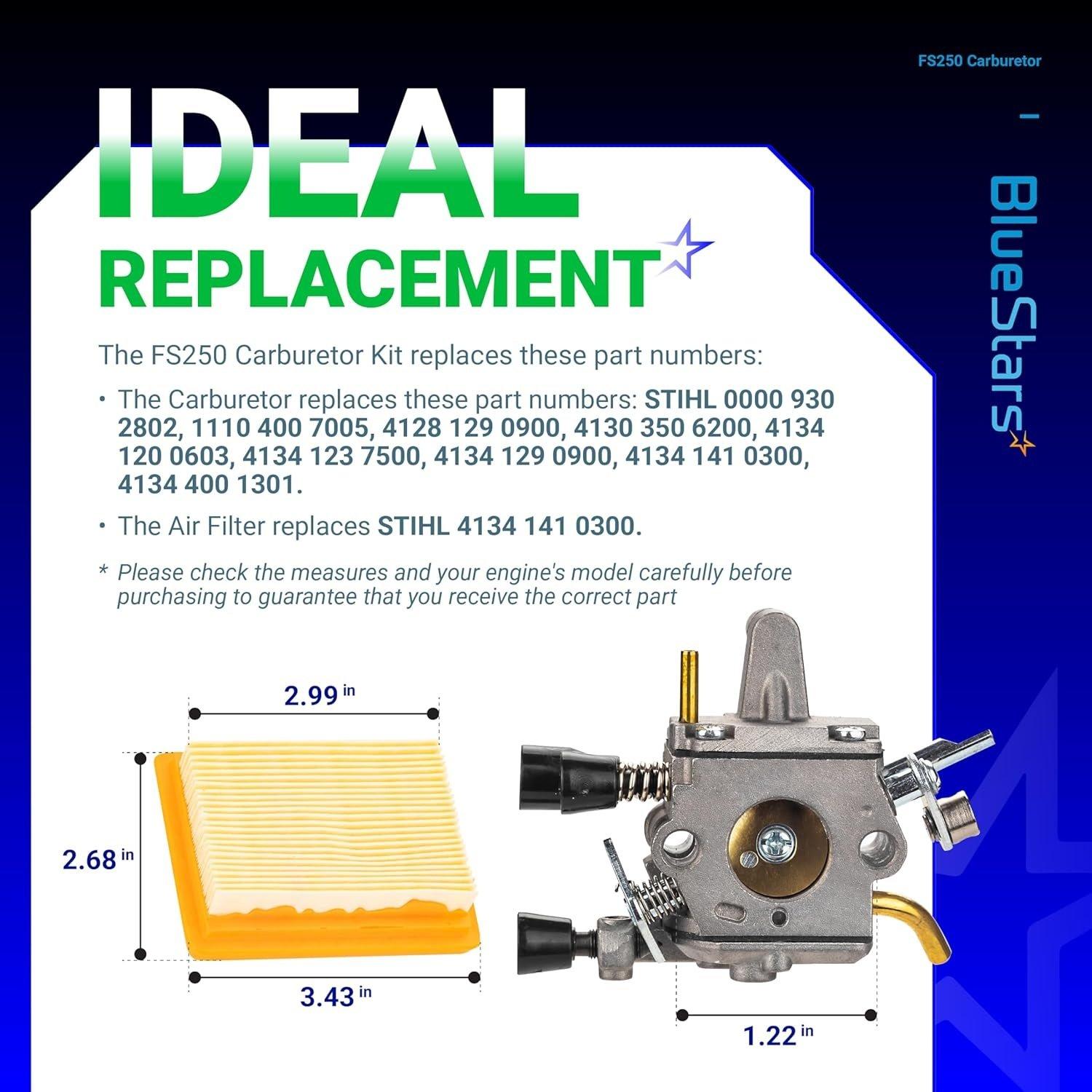 [Lifetime Warranty] FS250 Carburetor - Replaces 4134 120 0603 image 4