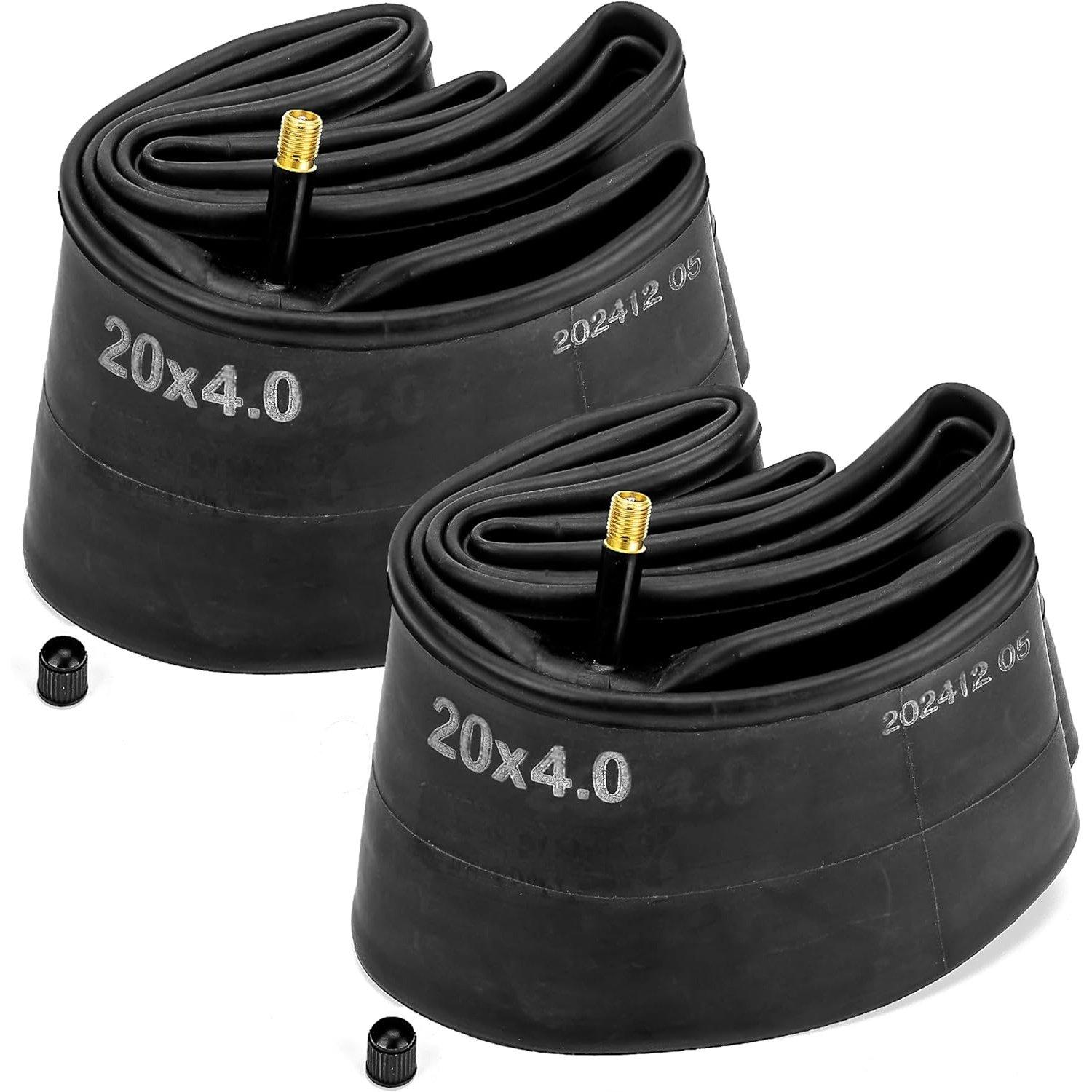 [Lifetime Warranty] 20x4.0 Bike Inner Tubes - Schrader Valve, Butyl Rubber - Pack of 2 image 0